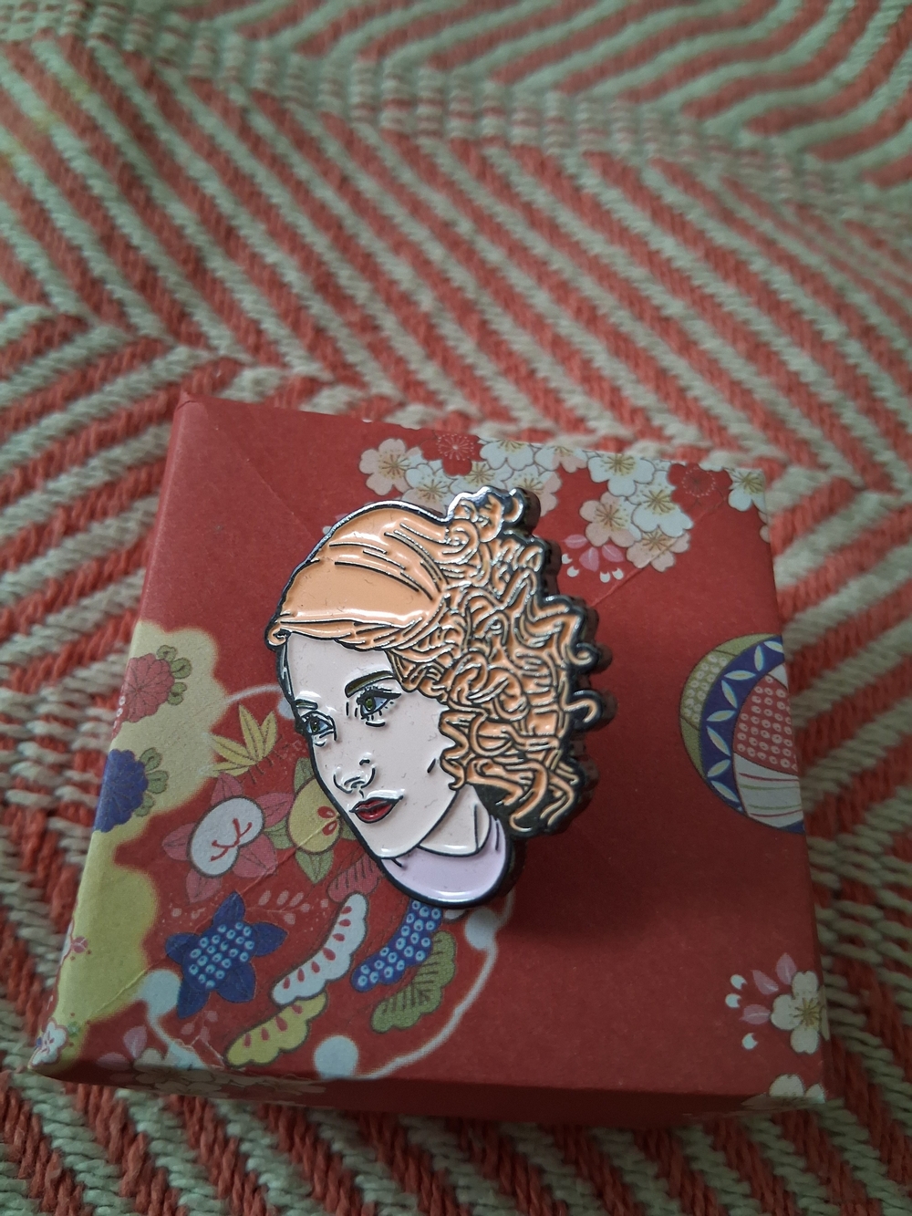 Enamel Portrait Pin - Peach Hair Jessica Lea Mayfield